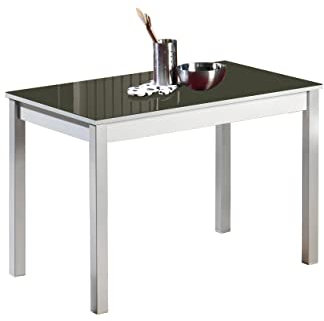 ASTIMESA Mesa de Cocina Fija de 90x50 con Tapa de Cristal Grafito