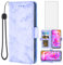 Asuwish Compatible with TCL 10L Case and Tempered Glass Screen Protector Cell Accessories Card Holder Slot Kickstand Flip Marble Wallet Phone Covers for TCL 10 Lite Android TCL10L TLC 10L 4G 5G Purple