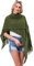soul young Damen Stricken Stola Große Größen Warm Weich Poncho Shawl Cardigan Kimono(Einheitsgröße, Grün)