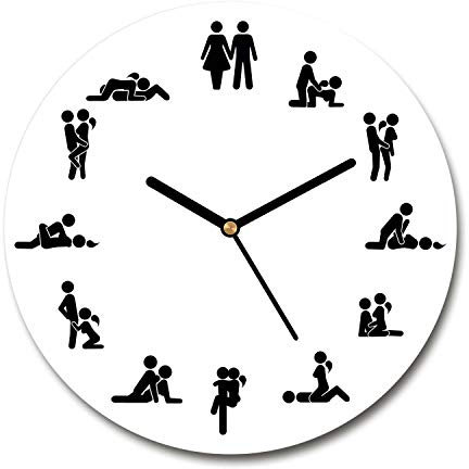 Tulup Glasuhr ⌀ 60cm - Schwarze Zeigern - Wanduhr Wandkunst Bild Gehärtetem Glas Uhr Echtglas Küche Wohnzimmer - Kamasutra
