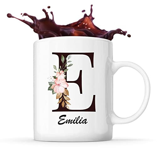 Tasse Emilia Tasse | Vorname Tasse Buchstabe | Tasse Geschenkidee fürs Büro zum Geburtstag Jubiläum Kaffeetasse Bürotasse