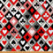 Poker Stoff Meterware Geometrischer Polsterstoff Rauten Dekostoff Casino Stoff für Drinnen und Draußen Herzmuster DIY Kunst Wasserdichter Stoff Basteln Patchwork Rot Schwarz 460 x 150 (HxB)