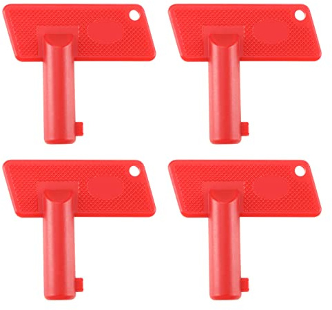 ECSiNG 4PCS Car Battery Disconnect Switch Keys Isolator Cut Off Power Keys Compatible with M10 Copper Column 2 Holes 4 Holes 100A Battery Switch for Battery Car