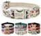Personalisiertes Hundehalsband mit Metallschnalle, individuelle Haustiermarken mit Namen, Telefonnummer, Adresse graviert, Blumenmotiv