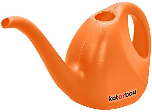 KOTARBAU® Annaffiatoio da 2 l, in plastica per innaffiare fiori con beccuccio lungo, piccolo annaffiatoio per interni ed esterni, casa, annaffiatoio per piante, arancione