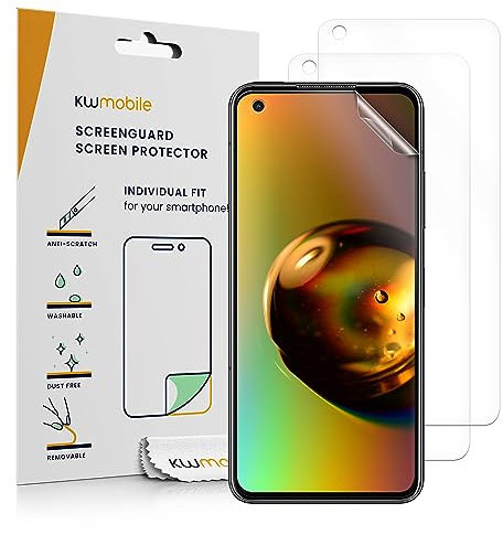 kwmobile 3x Pellicola Salvaschermo Compatibile con Asus Zenfone 10 Pellicola - Film Protettivo Telefono - Protezione Antigraffio Display Smartphone