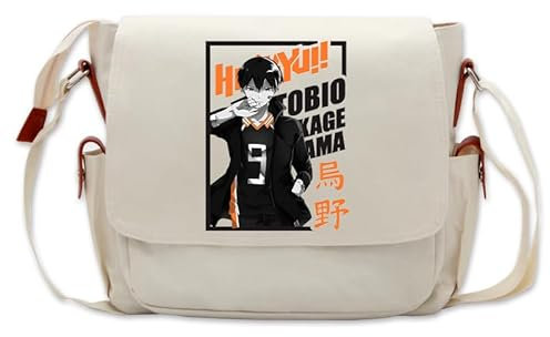 Xinchangda Haikyuu! Anime-Umhängetasche mit einer Schultertasche, Oxford-Stoff, Haikyuu-Design, große Kapazität, Anime-Umhängetasche, Umhängetasche, Typ 4, 26*13*33cm, Schulranzen