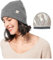 Hat Hut Unisex Slouch Beanie Satin Gefütterte Wintermütze Strickmütze für Haar, Warme Satin Lined Beanie Mütze für Damen Herren (DE/NL/SE/PL, Alphanumerisch, Einheitsgröße, Grau)