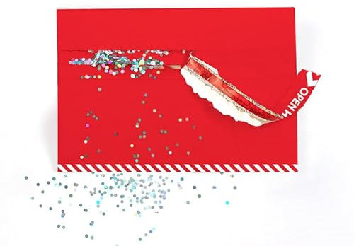 3er-Pack Glitzer-Briefumschläge, Motiv Trap Prank Red, die ultimativen Briefumschläge für den Versand von Karten mit einer funkelnden Überraschung, biologisch abbaubarer Glitzer, passend für