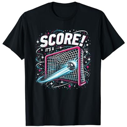 Gender Reveal Hockey Puck – Score! It's a … Festliches Netz T-Shirt
