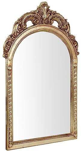 Biscottini Runder Badezimmerspiegel L 26 x T 3 x H 31,5 cm – Shabby Chic Wandspiegel weiß – ovaler Spiegel für Badezimmer, Eingang und Schlafzimmer