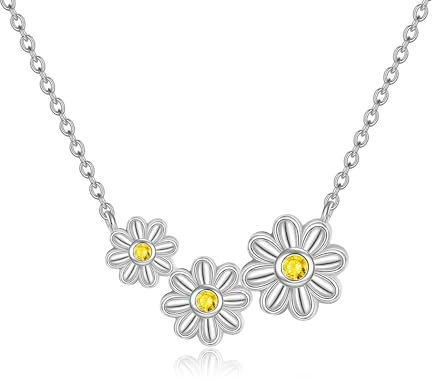 Gänseblümchen Kette Halskette 925 Sterling Silber Gänseblümchen Geschenke für Damen Gänseblümchen Anhänger Schmuck für Frauen Mädchen Schwester Freundin