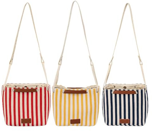 AnemosS Damen Gestreifte Tragetasche Sling Bag, Rot