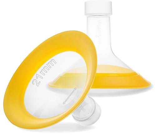 Nenesupply 21mm Oval Flanges Compatible with Medela Pump Parts Replacement 21mm Flange for Medela Breast Pumps. Work with Pump in Style Parts Symphony Parts Swing Maxi Harmony and Personalfit Flex