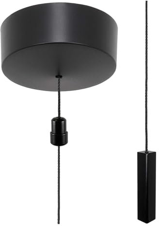 ElekTek UK Safety Approved Matt Black Bathroom Light Pull Switch Kit Black Square Bar & Black Cord, EN 60669-1 & CE Mark, Earth Terminal, 6A 250V, 1 or 2 Way use, Full Wiring Instructions
