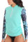 MASOCIO UV Shirt Damen Wasser Langarm Schwimmshirt Rashguard Badeshirt Badeanzug Frauen UV Schutz Schwimm Tshirt Surf Schnorchel Swim Schwimm Bade T Shirts Women Rash Guard XXL Grün