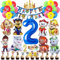 Patrol Geburtstag Deko 2 Jahre, Paw Luftballon Kindergeburtstag Jungen Mädchen, Cartoon Dog Ballons Set, Hund Dog Patrol Blau Luftballon 2 Geburtstag, Tortendeko für 2 Jahre Kindergeburtstag Partydeko