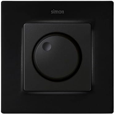 SIMON - Lote interruptor/conmutador regulador para LED con marco negro mate Simon 82 Concept