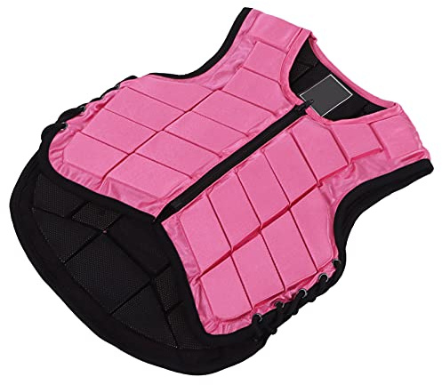 VGEBY Chaleco Ecuestre para Niños, Equipo de Protección para Montar a Caballo de Seguridad Acolchado con Espuma, Protector Corporal Rosa (CL)