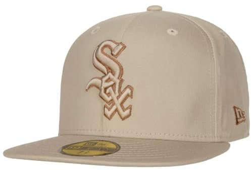 New Era 59Fifty Metallic Outline White Sox Cap Basecap Baseballcap Fitted MLB Chicago (7 5/8 (60,6 cm) - beige)