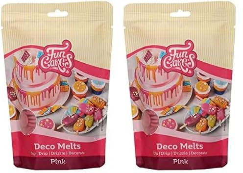 FunCakes Deco Melts Rosa - AZO Free 250 g, 1 Unidad (Paquete de 2)