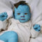 ROSHUAN Wiedergeborene Babypuppen Avatar 19 Zoll 48 cm Realistische Neugeborene Avatar Puppen Augen Offen 3D Malerei Haut Lebensecht Echt Aussehende Baby Puppen Spielzeug Geschenke
