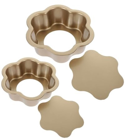 Garneck 2pcs Blossom Shape Cake Pan Metal Cake Pans Removable Bottom Easy Clean