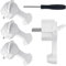 4 Flachstecker mit Klappgriff, Schuko Flachstecker 250V, 16A, Schutzkontakt-Winkelstecker für Kabel bis 3x1,5 mm², Weiß
