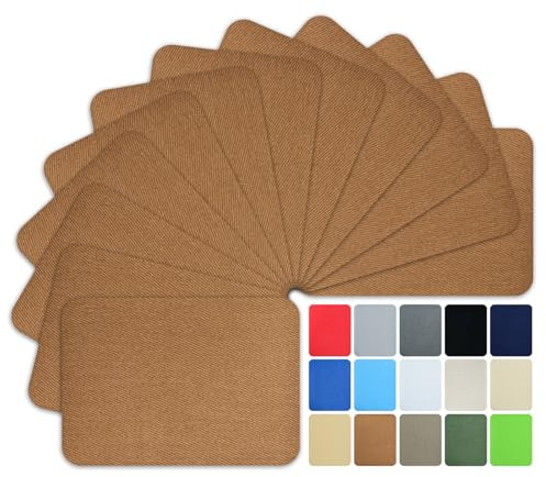WILDREEDS Premium Quality Fabric Iron on Repair Patches 100% Cotton Iron on Patches for Clothing Inside & Outside Strongest Glue 3 by 4-1/4 (7.5 cm x 10.5 cm)-Camel