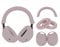 Adhiper 3Sets Silicone Sweat Case Cover for Sony WH-1000XM5 Headphones, XM5 Covers Accessories Silicone Ear Pads Covers & Headband Cover & Ear Cups Protector, Washable & Sweatproof - Smoky Pink
