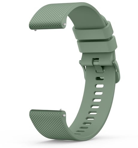 Amzpas Ersatz Uhrenarmbänder 20mm 22mm Armband Silikon,Uhrenarmband mit Schnellverschluss Ersatzbänder Watch Straps,Uhren Zubehör Uhrenarmbänder Watch Band für Damen Herren(22mm,Grün)