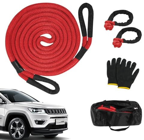 Towing Strap Car, Heavy-Duty Tow Rope, Car Tow Rope Recovery Kit, Tow Strap with Shackles, Heavy-Duty Tow Strap for , Off-Road Recovery Kit, Truck Towing Strap, ATV Towing Strap, Tow Strap with