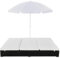 Kangmusi 42950 Lit de salon d'extérieur avec parasol en polyrotin Noir
