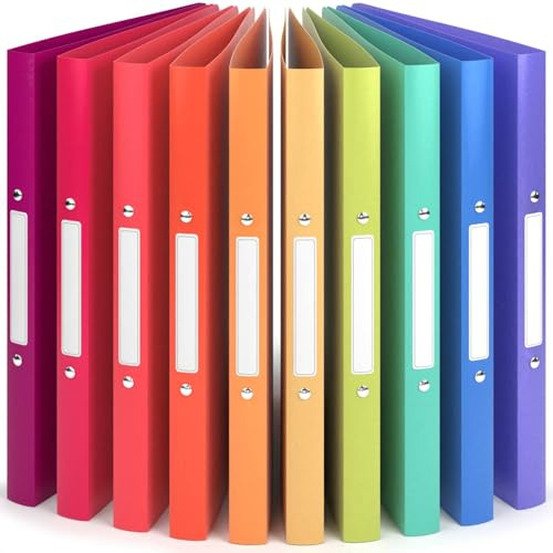 ACROPAQ - 10 x Ringbuch A4 - Mit 2 Ringen, Mit Rückenetiketten, Rückenbreite 2,5 cm, Nordlicht, Natur Farbkollektion - Ringhefter, Ringordner, Ordner A4 Schmal, Ringmappe A4, Schulordner