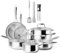 RIOVARM Aciers inoxydables Set de casseroles et poêles avec couvercles Induction Antiadhésif Batterie de cuisine sans PFOA Set d'essentiels de cuisine Convient aux fours Poêle à frire Poêle à sauce