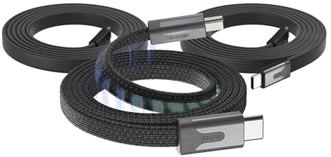 Statik MagStack Pro USB-C auf USB-C Kabel 3er-Pack, magnetisches Anti-Verhedderungs Flachkabel, Schnelllade-Ladekabel, kompatibel mit iPhone 16 Pro Max, iPhone 15, Galaxy S24 Ultra, 100W, je 1 m