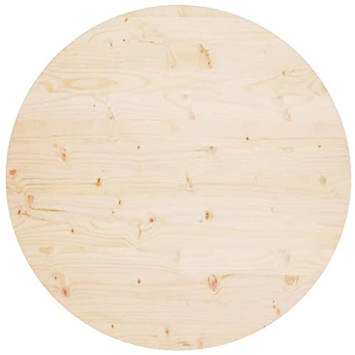 Hellbraune runde Tischplatte – 90 cm Durchmesser, 2,5 cm dick, massives Kiefernholz, Ersatz für Ess- und Couchtische, leicht zu reinigen, elegantes Gartentisch-Upgrade