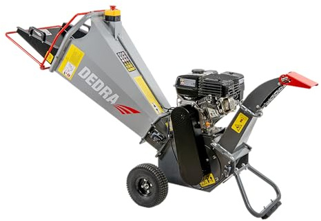 Benzin-Häcksler für Äste DEDRA, 4000 W, LONCIN-Motor 5,5 PS, Schnittdurchmesser 10 cm, effizientes Schneidsystem, robuste Konstruktion, einfache Mobilität, große Transportrollen