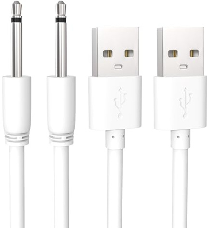 Yaekea 2.5mm DC Ladegerät 2.7Ft Ersatz Schnelle USB A zu DC Ladekabel Universal DC 5V Stromkabel-2Pack