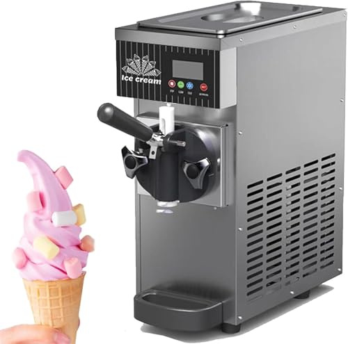 YISHENX Gelatiera Monogusto, 450 W, Per Uso Domestico E Commerciale, 4-5 L/H, Capacità 3,5 Litri, Pannello Lcd, Durezza Regolabile, Pulizia Automatica, Disponibile in Quattro Colori(Gray)