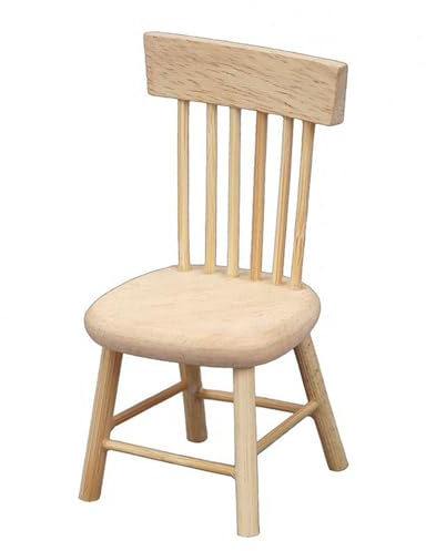 Generic Sillas de Madera para Casa de Muñecas a Escala 1:12, Muebles en Miniatura Versátiles para Cocina, Comedor, Paquete de 6 (Plano)