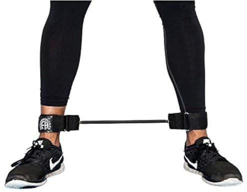 Fitness Health Seitliches Stepper-Widerstandsband mit 2 gepolsterten Knöchelriemen – aus schwerem Latex-Gummi – fördert und stärkt die seitliche Bewegung – ideal für Schläger Pilates- und Yoga-Übungen