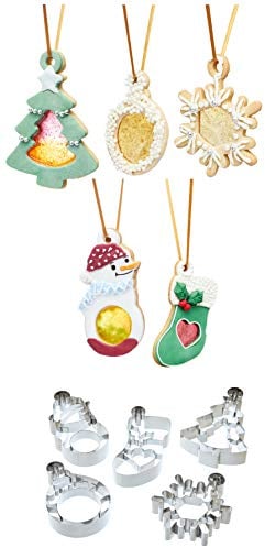 KitchenCraft Sweetly Does It Keksausstecher für Weihnachten, Buntglasfenster, 5 Stück