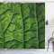 ABAKUHAUS Blätter Duschvorhang, Wald-Baum-Blatt Textur, Stoffliches Gewebe Badezimmerdekorationsset mit Haken, 175 x 200 cm, Dunkelgrün