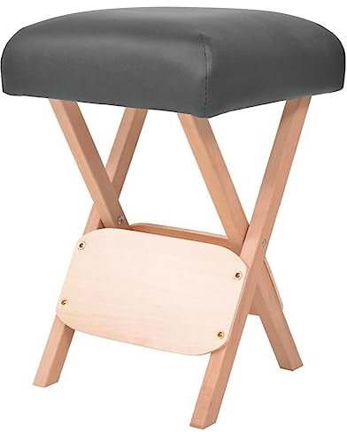 vidaXL Tabouret de Massage Pliant avec Siège 12 cm d'Epaisseur Portable Table de Massage Tabouret de Thérapeute Pliable Intérieur Noir