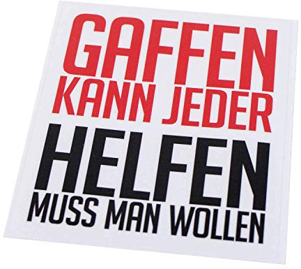 FIRE & FIGHT Streetwear GAFFEN KANN JEDER Aufkleber 12 x 14 cm schwarz/rot
