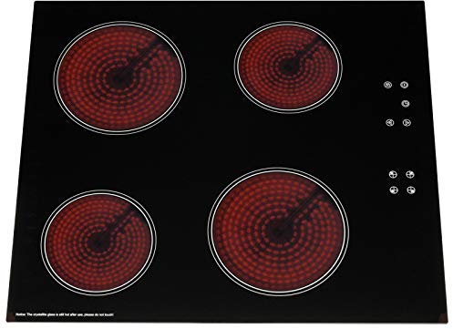 SIA CERH60BL 60cm Electric Ceramic Hob, 4 Zone with Touch Control, 9 Power Levels, Child Safety Lock, Black, 2 Years Parts & Labour Guarantee