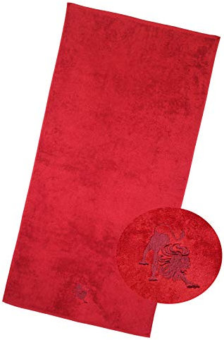 Floringo Duschtuch mit Sternzeichen Stickung 70x140 Serie Luxury-Line 630g/m² (Löwe (rot))