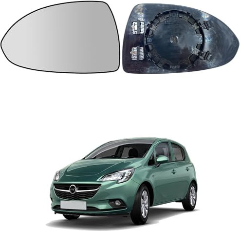 HZ-DESIGN Spiegelglas für Außenspiegel Glas links Asphärisch kompatibel mit Opel Corsa D E