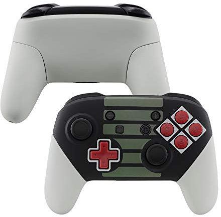 eXtremeRate Carcasa Agarre para Nintendo Switch Pro Funda Tacto Suave Grip Shell con Botones D-Pad ABXY Repuesto Reemplazable para Nintendo Switch Pro Control-No Incluye Mando(NES Clásico)